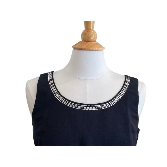 NWT Coldwater Creek Navy Linen Blend Embroidered Blazer / Jacket & Tank Set, 8 - Picture 7 of 15